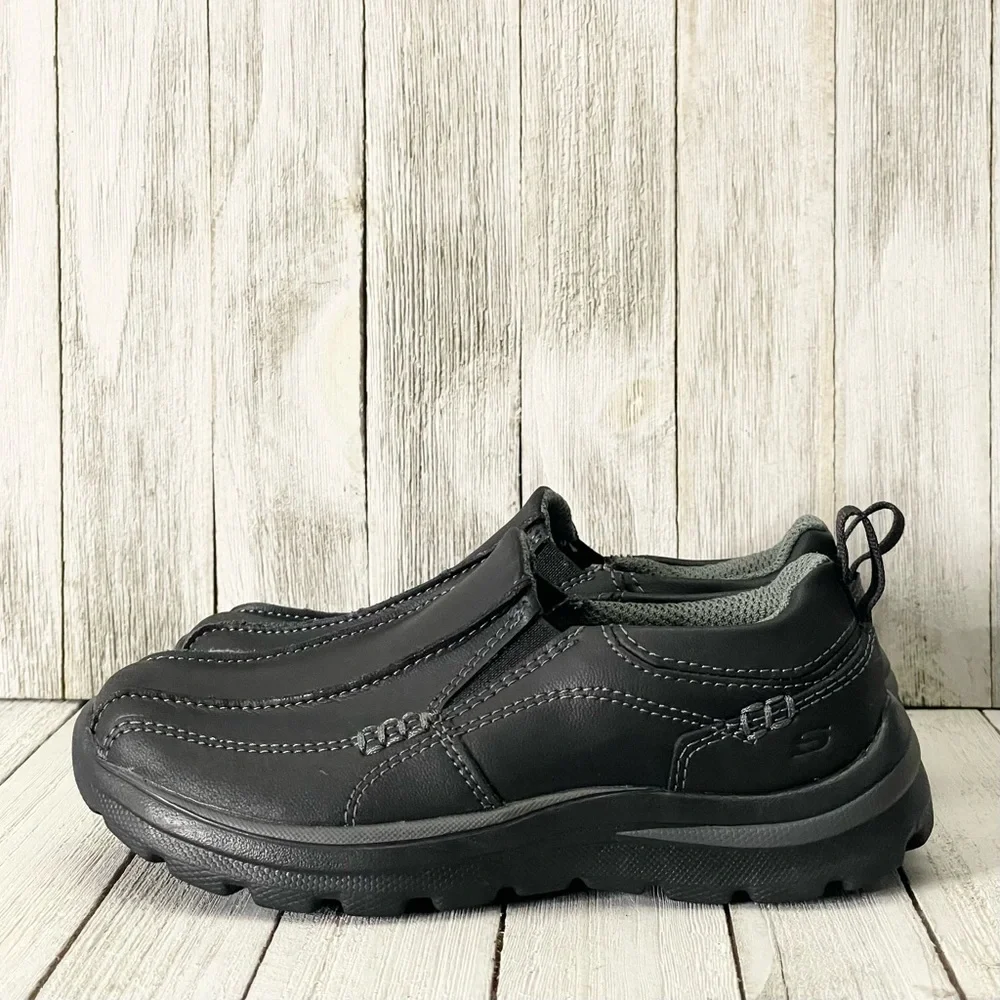 SKECHERS Boy’s Relaxed Fit Memory Foam Slip-On Oxford Shoes